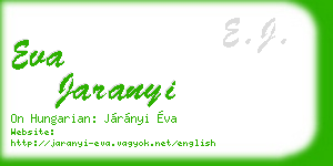 eva jaranyi business card